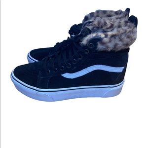 Vans Women's Sk8-Hi Platform MTE All Weather Suede Sneakers Black Leopard